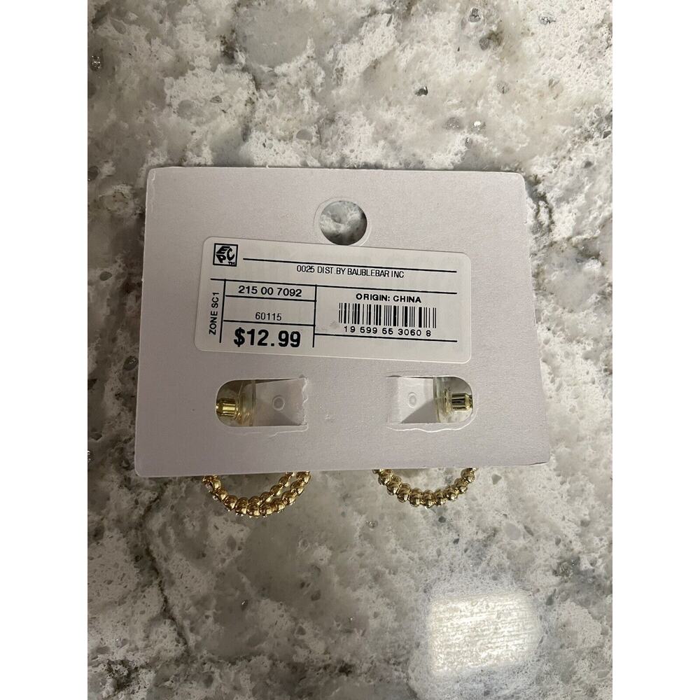 SUGARFIX by BaubleBar Crystal Beaded Double Hoop Earrings - Gold NWT - Picture 4 of 6